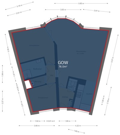 Floorplan - Aartsbisschop Romerostraat 630, 3573 AW Utrecht